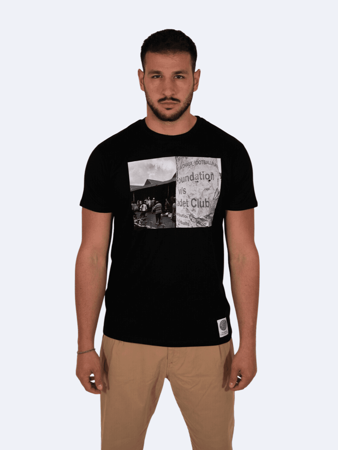 ICON FOOTBALL T - SHIRT BIANCO GUY - T-Shirt A Green Badge - Streetwear Sostenibile Made in Italy