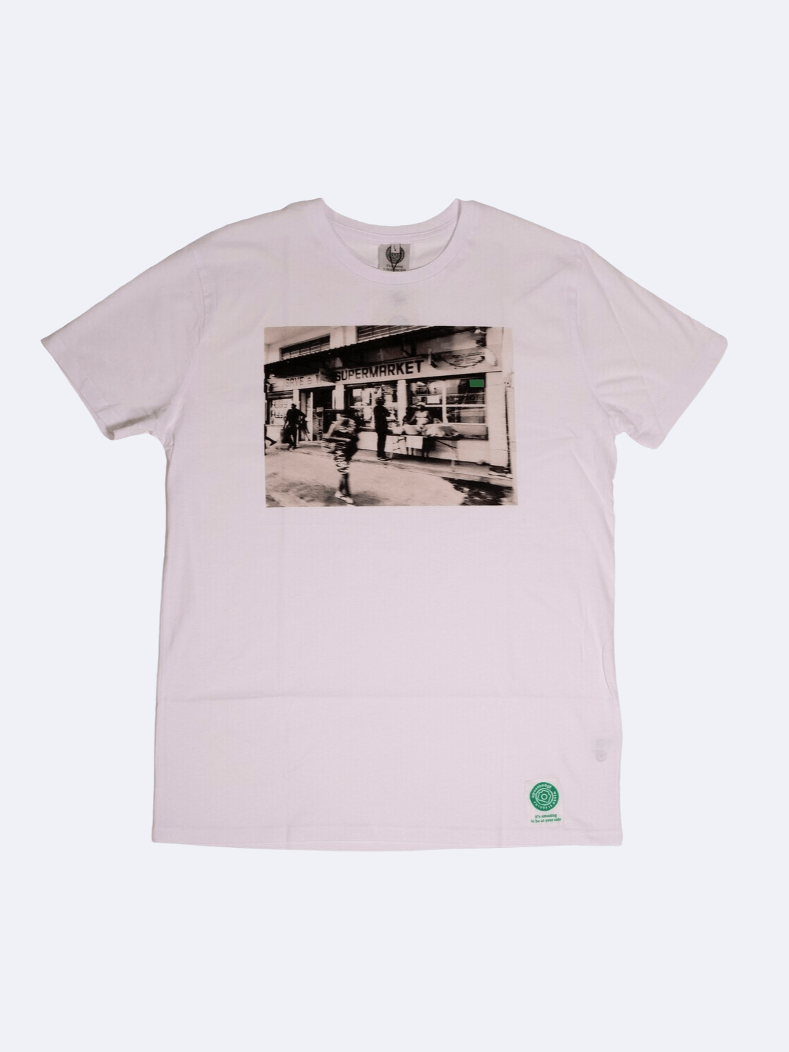 ICON MARKET T - SHIRT BIANCO LADY - T-Shirt A Green Badge - Streetwear Sostenibile Made in Italy